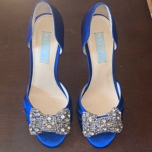 Betsey Johnson Ornament Embellished Blue Stilettos